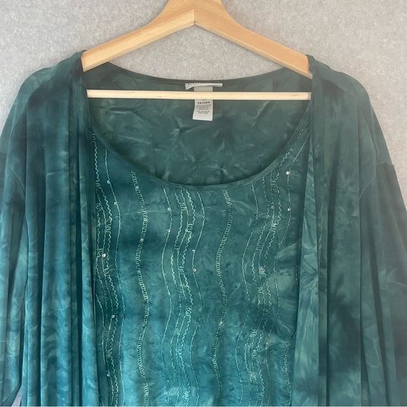 Catherine's Shirt & Cardigan Set Green sz. 3x #BB - Picture 3 of 10